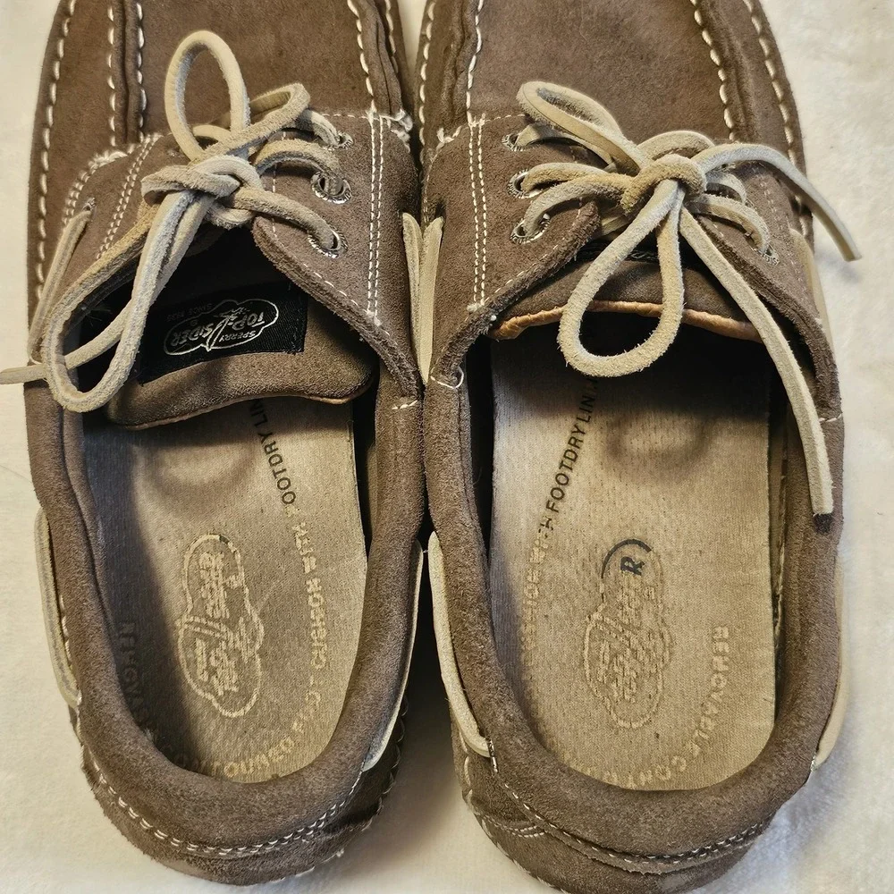 Sperry Top-Sider Largo 3-Eyelet Brown Suede Boat Shoes Men's Size 8.5 M